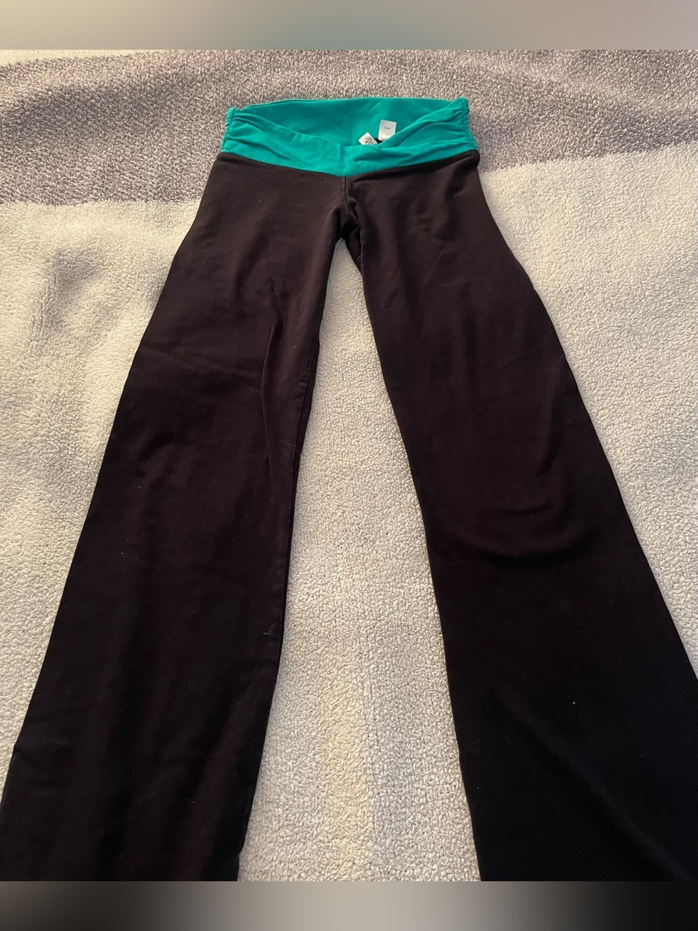 Victoria's Secret Black Track Joggers with Teal Waistband